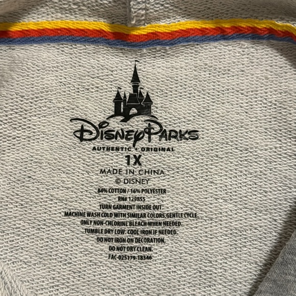 Disney Parks Walt Disney World 71 Retro Mickey Mouse Graphic Knot Hoodie Gray-1X - Picture 9 of 9